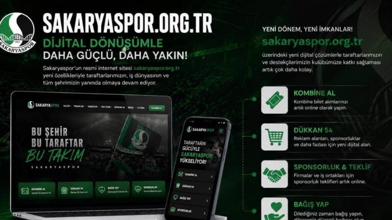 Sakaryaspor’da Dijital Dönüşüm: Taraftardan Sponsora Tüm Destekler Tek Platformda