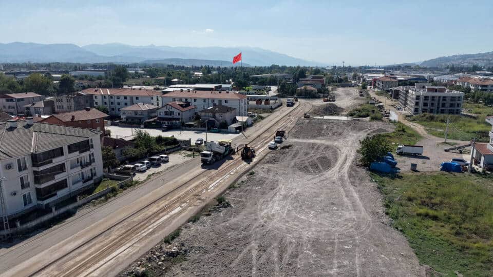 Hanlı-OSB arası duble yolda çalışmalar hızlandı