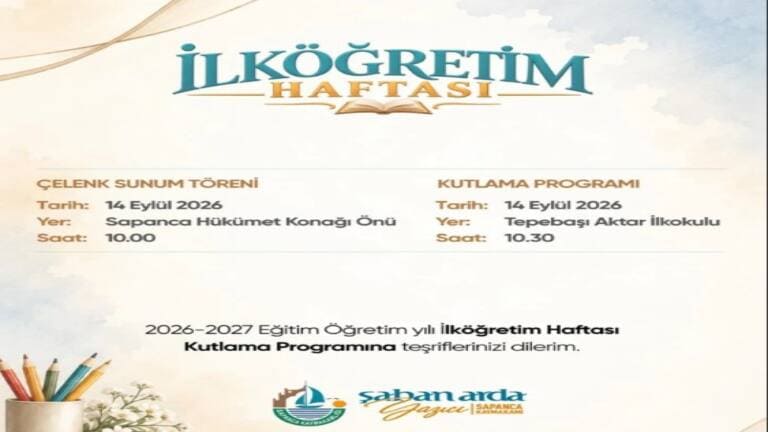 İlköğretim Haftası Sakarya’da Kutlanıyor