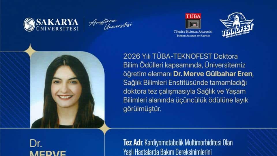 SAÜ’lü Akademisyene TÜBA-TEKNOFEST Bilim Ödülü