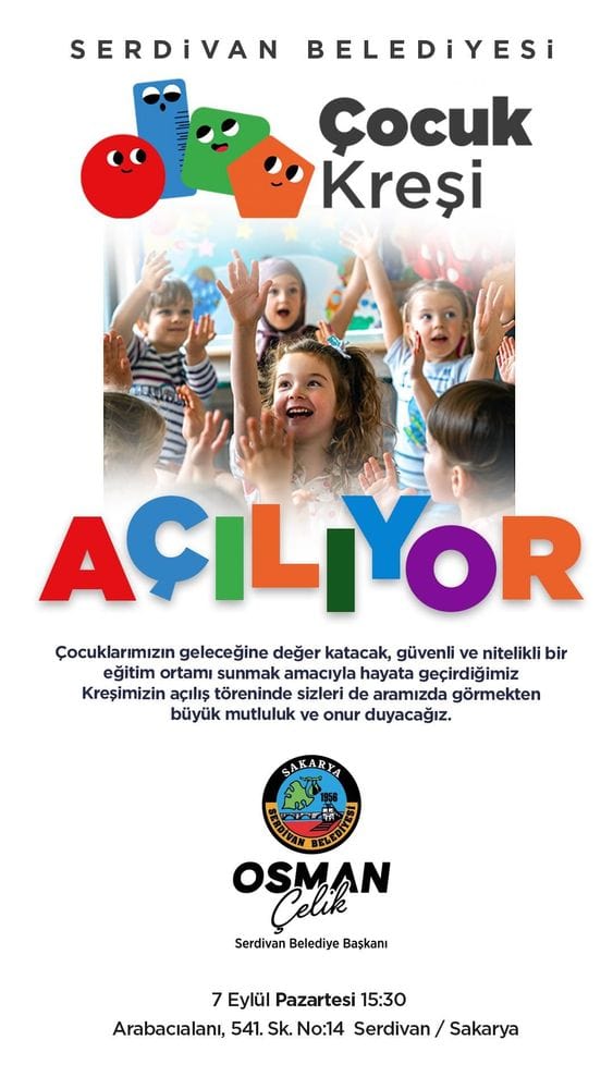Serdivan’da 4-6 Yaş Kreş ve Gündüz Bakımevi Açılıyor