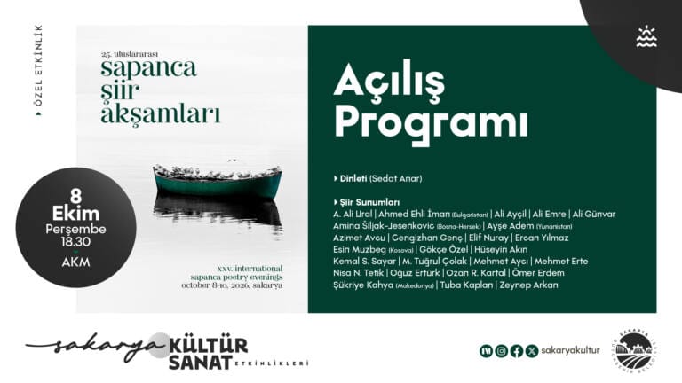 25. Uluslararası Sapanca Şiir Akşamları AKM’de Başlıyor