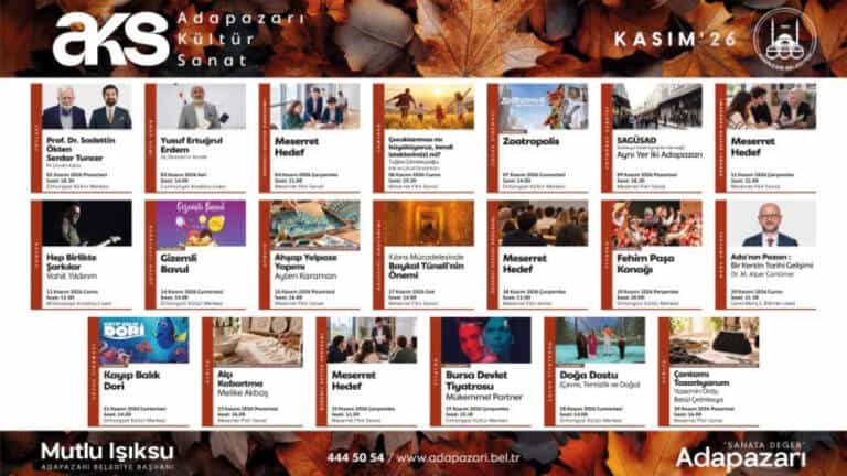 Adapazarı’nda Kasım Kültür ve Sanat Etkinlikleri Başlıyor