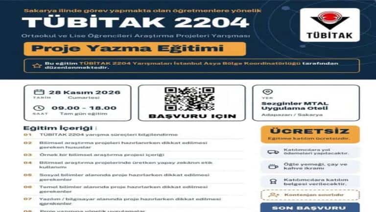 Sakarya Öğretmenlerine TÜBİTAK Proje Yazma Eğitimi