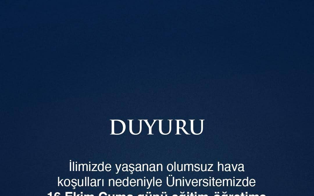 Sakarya Üniversitesi’nde Eğitime 16 Ekim’de Ara Verildi